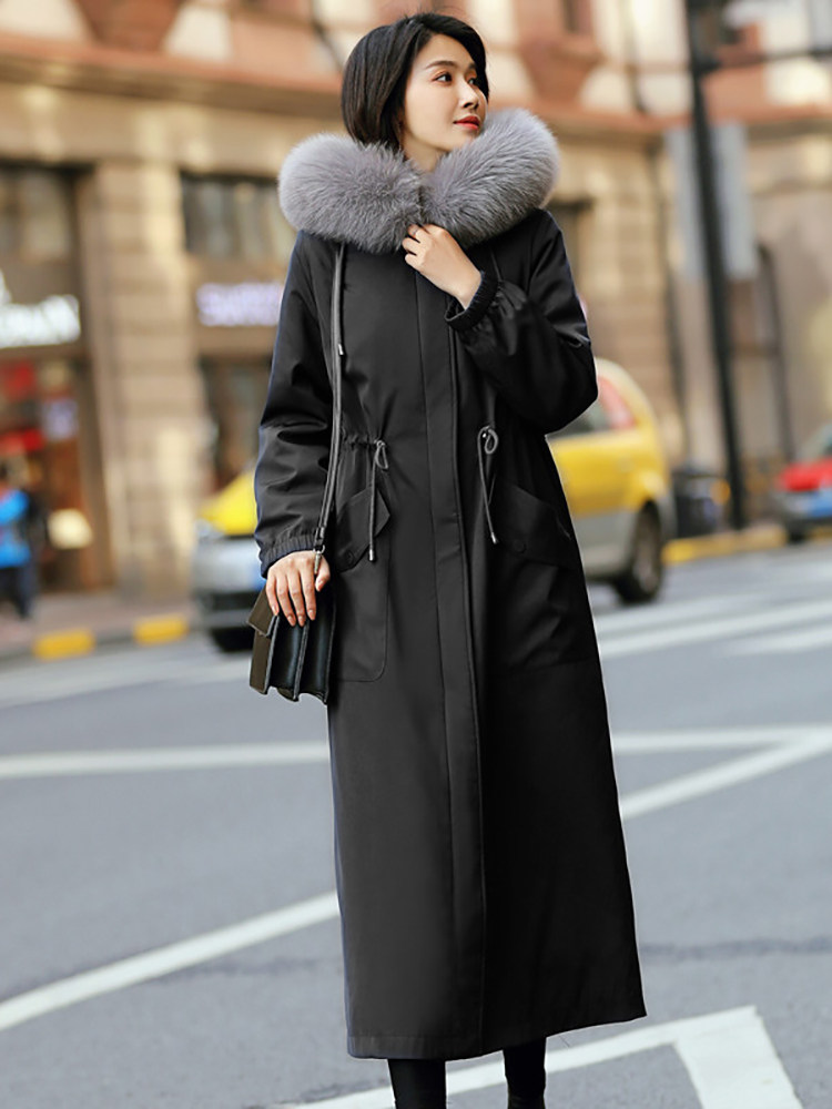 Parker clothing women's coat 2020 winter Rex rabbit fur fur one-piece fur liner long version over-the-knee Nick clothing coat