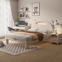 Childrens bed boy single bed simple modern 1 5 meter cream style boys solid wood bed girls bedroom princess bed