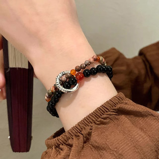 New Chinese-Style National Style Double-Layer Bracelet 2025 New Popular Model Fortune Bead String Bracelet Fashion Jewelry Summer