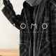 MoMoErablack/white2770 wool mohair cape style leather edged quilted cotton plaid coat