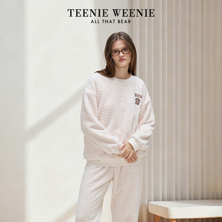 TeenieWeenie小熊肌理绒女士冬季睡衣加厚抗静电保暖家居服套装