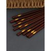 Household Chinese-Style Red Sandalwood Chopsticks, Natural Wooden Square Chopsticks for Adults, Non-Slip and Festive