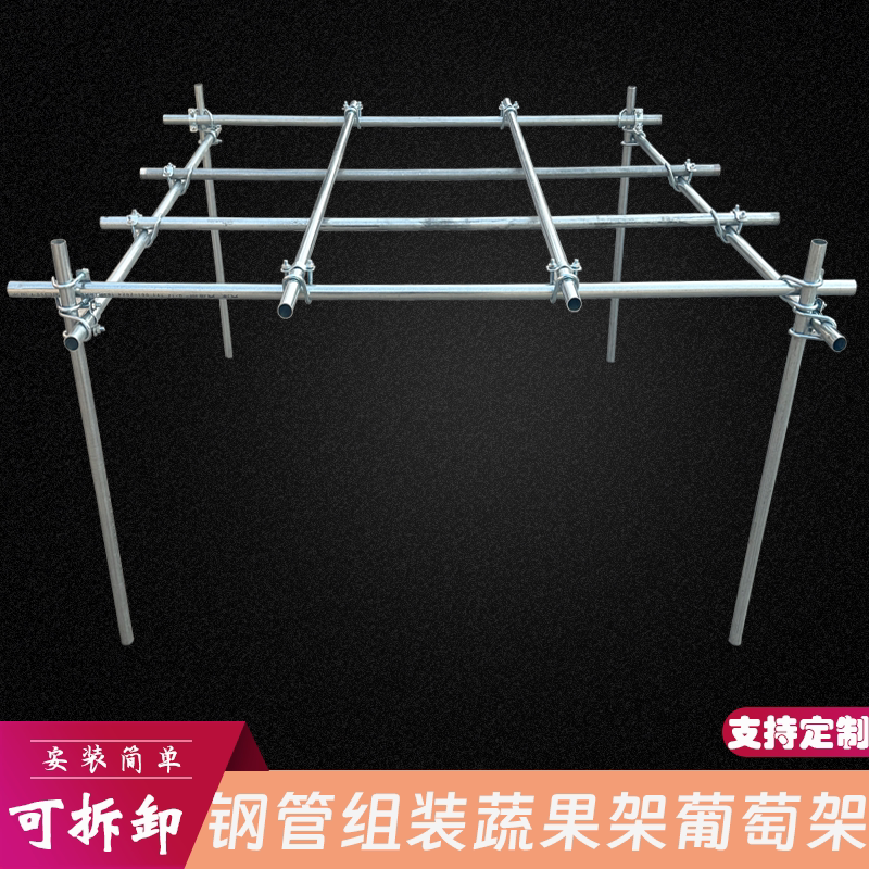 Grape Trellis Sunshade Steel Pipe Assembly Detachable Fruit and Vegetable Rack Outdoor Garden Passion Fruit Rack Climbing Plant Trellis
