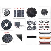 Antique blessing character decorative wall decoration background corner flower line pvc resin cultural wall shadow wall retro brick carving