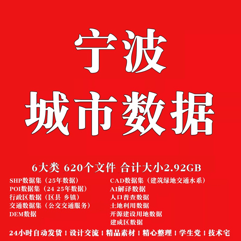 Ningbo City Gis Map Shp/Poi Building Green Space Water System Topographic Map Cad Road Network Ai Interpretation Dem Data Ningbo City Gis Map Shp/Poi Building Green Space Water System Topographic Map Cad Road Network Ai Interpretation Dem Data