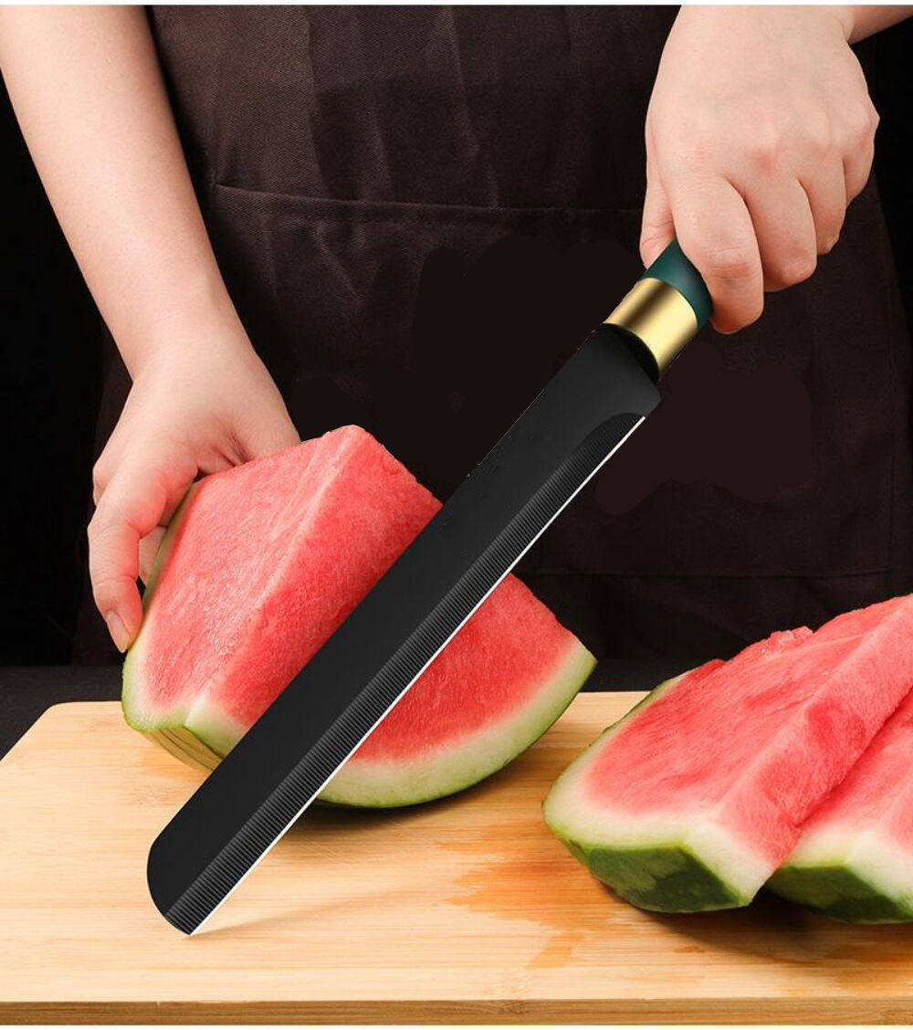 Комната с несколькими кроватями безопасность Фруктовый нож нержавеющей стали арбуз нож домой вода высокого сорта Фруктовый нож бизнес Острый нож для резки дыни зеленый , черный серый цвет 