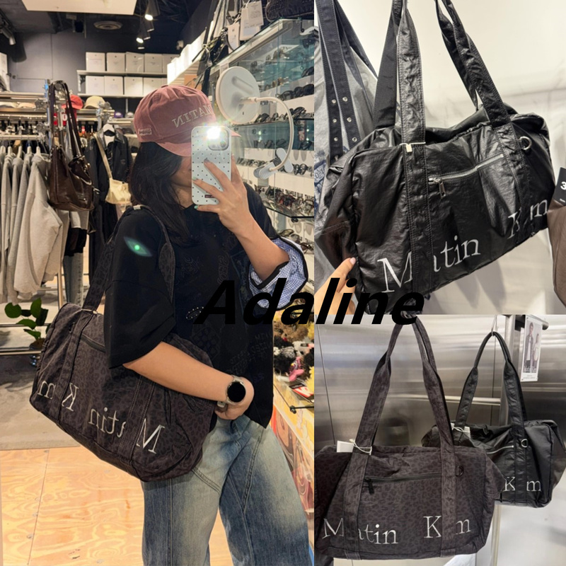 Small Quantity in Stock Matin Kim 26 Classic Large-Capacity Nylon Travel Bag Single Shoulder Handbag Cylindrical Bag
