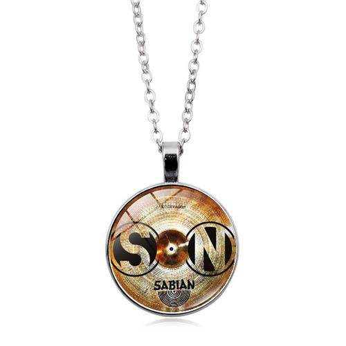 New Dj Drummer Drum Set Time Gem Pendant Necklace for Women Versatile Cross-Border European and American Retro Sweater Chain Jewelry