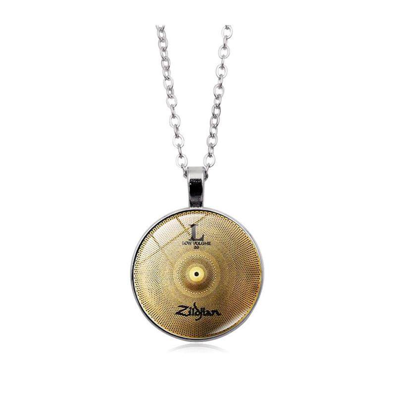 New Dj Drummer Drum Set Time Gem Pendant Necklace for Women Versatile Cross-Border European and American Retro Sweater Chain Jewelry
