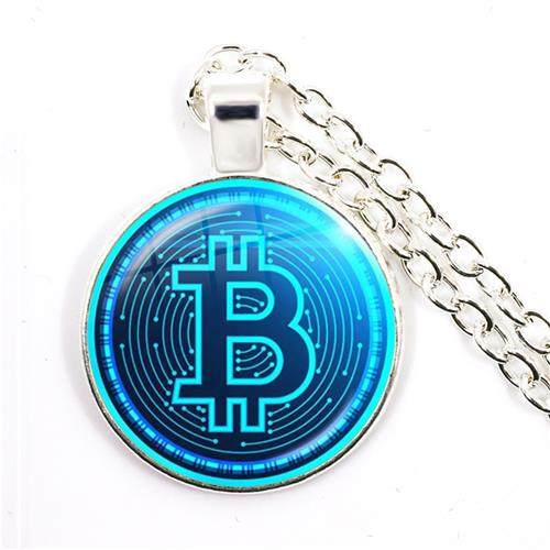 New Cross-Border Hot-Selling Foreign Trade Commemorative Coin Bitcoin Virtual Currency Creative Small Gift Necklace