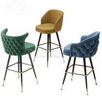 Xinjiang Italian minimalist solid wood front desk chair American simple bar chair Nordic bar chair dining chair cafe