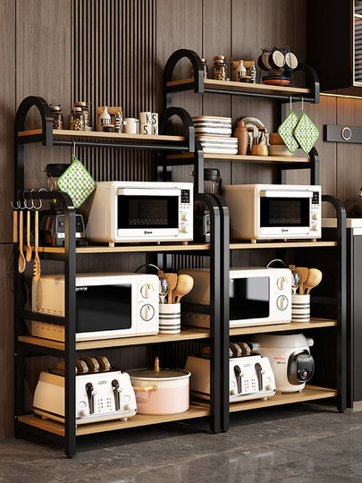 Kitchen Multi-Functional Storage Rack, Dedicated for Appliances Like Microwave Ovens and Rice Cookers, Integrated Wall-Mounted Floor-Standing Multi-Layer Cabinet