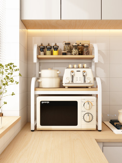 Küchenlagerregal, Arbeitsplatte, multifunktionale Gewürze, dreischichtiges Mikrowellenherd, Reiskocher, zweischichtiges kleines Regal