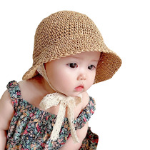 Baby Hat Summer Straw Baby Girl Cap Fashion Lace Bow Beach C