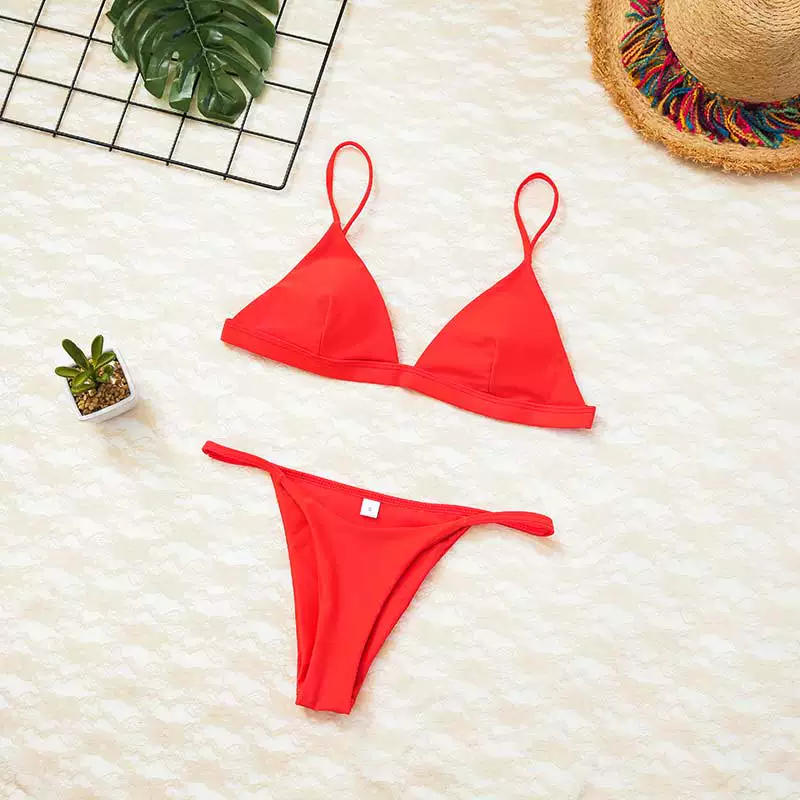Развлекательный треугольный купальник для женщин из коллекции AliExpress Wish, сексуальный купальник-бикини набор