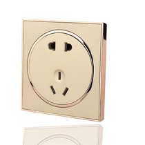 Wall switch type 86 wall switch champagne gold five-hole wall panel switch panel