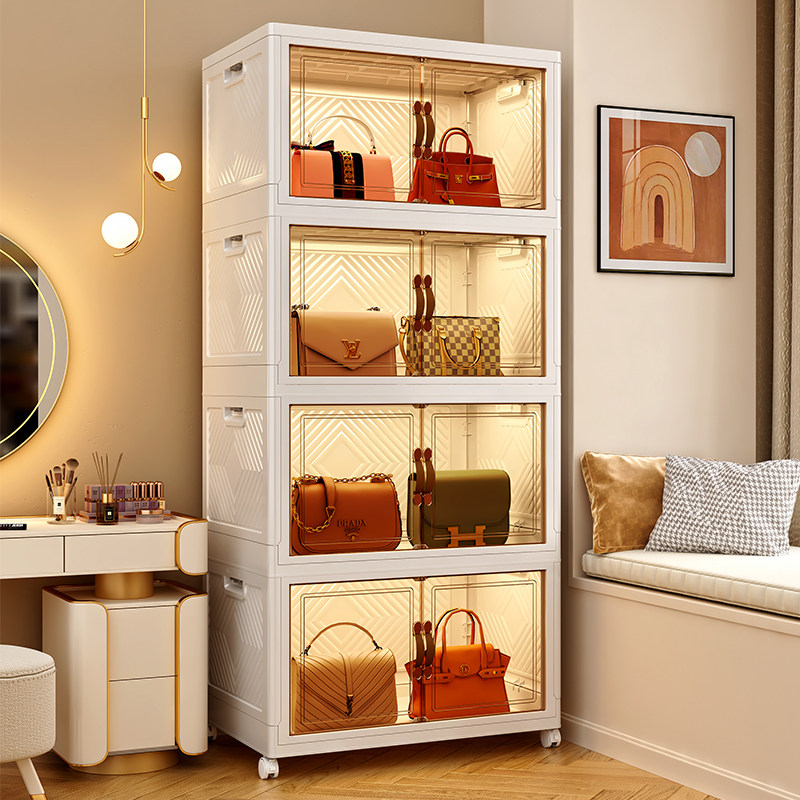 Bag Containing Cabinet Ground Floor Free Luxury Goods Shelf Home Multilayer Deposit Deviner Display Cabinet With Wheels-Taobao
