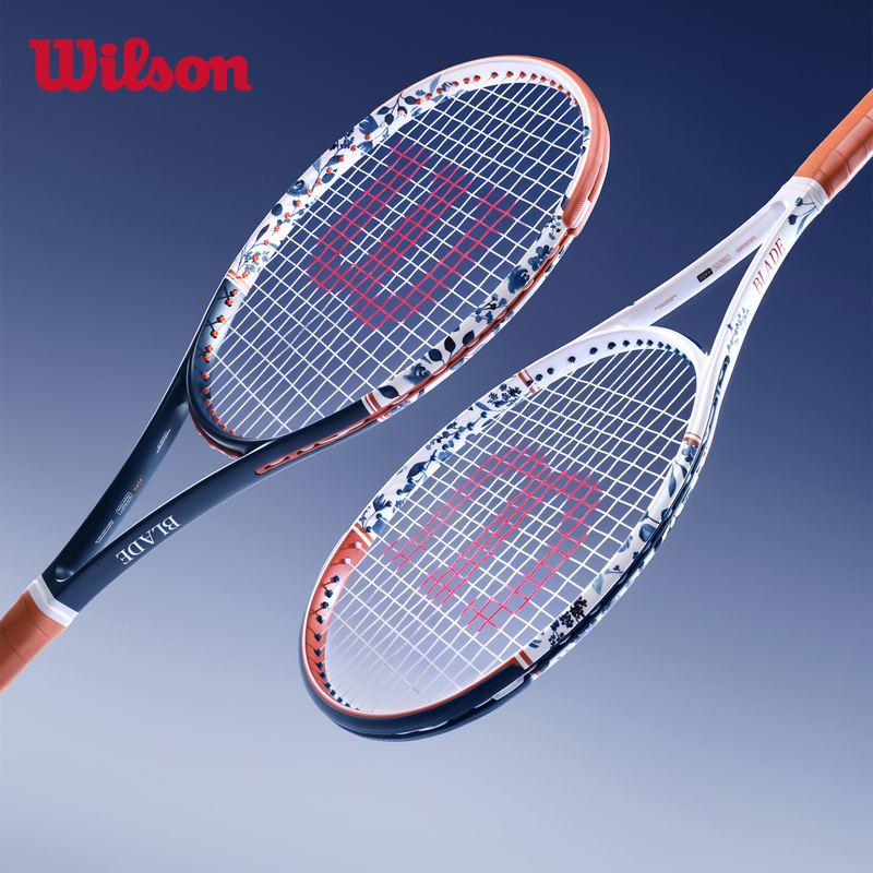 Wilson Wilson Blue and White Porcelain Limited Edition Blade V10 Tennis Racket Adult Carbon Single Professional Racket Wilson Wilson Blue and White Porcelain Limited Edition Blade V10 Tennis Racket Adult Carbon Single Professional Racket