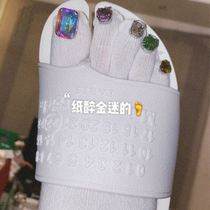 Trendy ins socks with diamond five-finger gemstones socks with own manicure shiny masonry diamond gemstone socks for outer wear