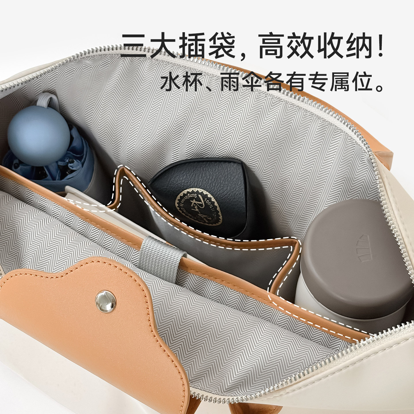 Musician New Lightweight Nylon Commuter Tote Bag Large Capacity Women's Shoulder Bag Multi-Compartment Laptop Bag - Thumbnail 8