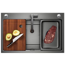 1434 Ermo SUS304 stainless steel kitchen sink household large single-slot handmade under-counter basin dishwashing basin