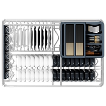 1434 Ermola basket kitchen cabinet seasoning 304 stainless steel double layer drawer type dish slide rail storage bowl basket