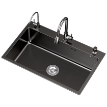 1434 Ermo gun gray SUS304 kitchen sink large single tank wash basin stainless steel under counter basin wash basin