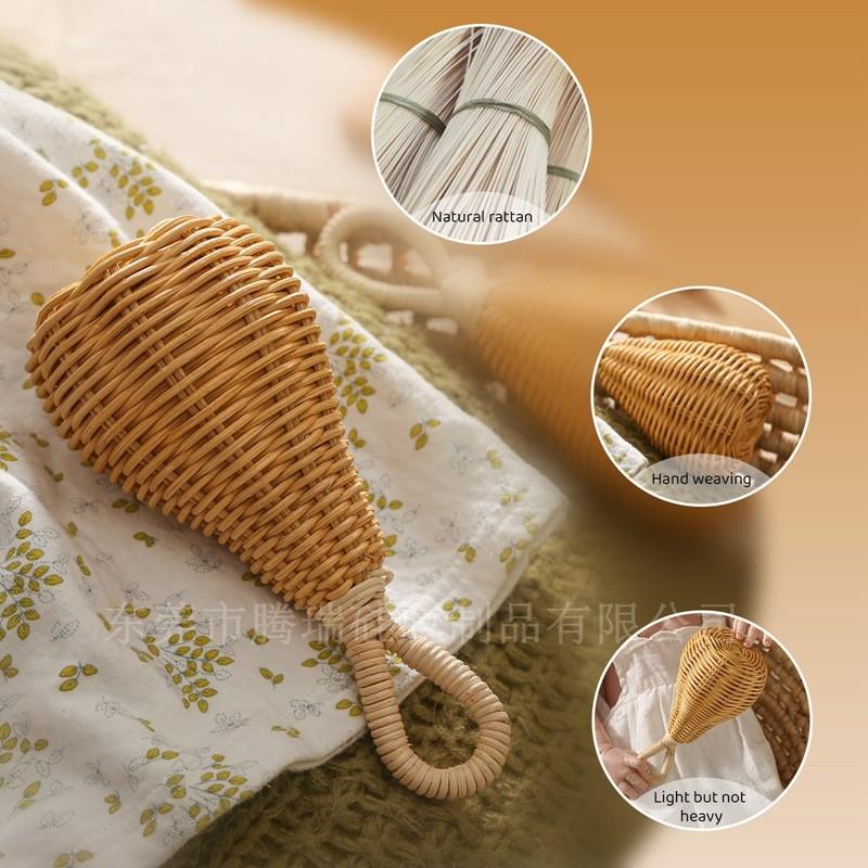 2023 new cross-border new rattan hand rattles hand-woven pear-shaped baby rocking the bell to appease the baby gripping-Taobao
