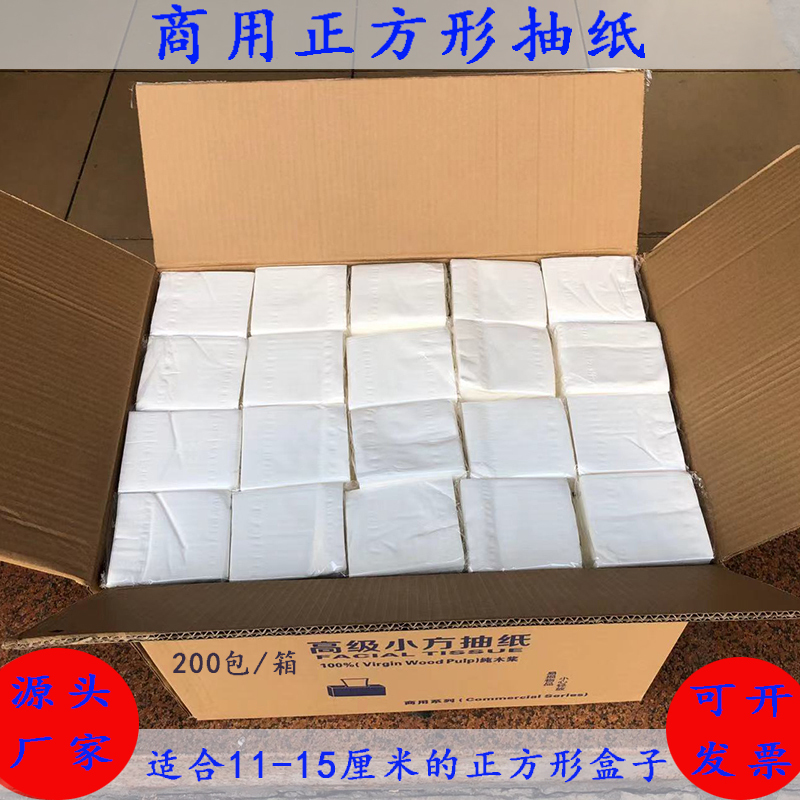 100 Small Square Napkins, Cheap Bulk Box of 200 Packs, Special for Hotels, Guesthouses, and Restaurants