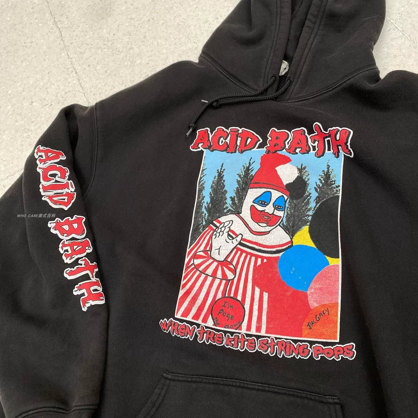 ACID BATH Band Graveflower Sweatshirt Advanced Elementary Loose Design Sensors Hood