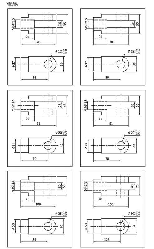 Xi lanh dầu hạng nặng Xi lanh thủy lực hai chiều HOB40/50/63/80/100/125/150-200-FA-LA-S