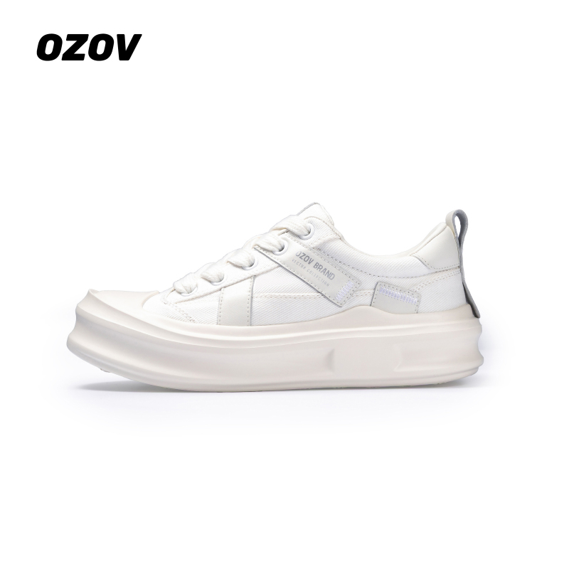 Ozov Star Arc White Shoes, Height-Increasing, Lightweight, Wear-Resistant, Non-Slip, Versatile Casual Sneakers for Men and Women, Couple Style