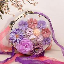 Hanfu photo shoot on location ethnic bell and drum performance props streamers tambourine dance shooting silk flower tambourine accessories