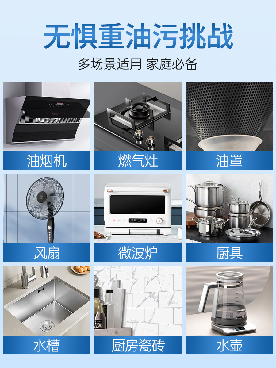 [Jingfusheng Official Flagship Store]Powerful Oil Stain Remover, Oil and Grease Cleaner, Kitchen Degreaser Magic Tool