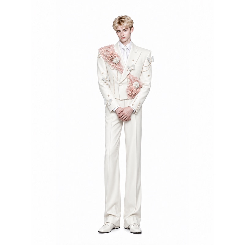 Yicai 【Moonlight Rose】 Wide-Shouldered, Narrow-Waisted, Short Blazer with a Stylish Waist-Cinching Design