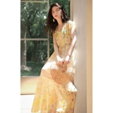 Летнее платье, корсет, длинная юбка, градиент