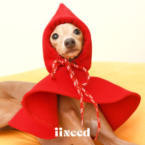 iiNeed greyhound whippet hat cute red cloak pet dog cos hat cat teddy