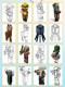 New Minecraft Tracing Book Anime Cartoon Pixel Painting Book Elementary School Student Drawing Album Line Drawing Picture Book