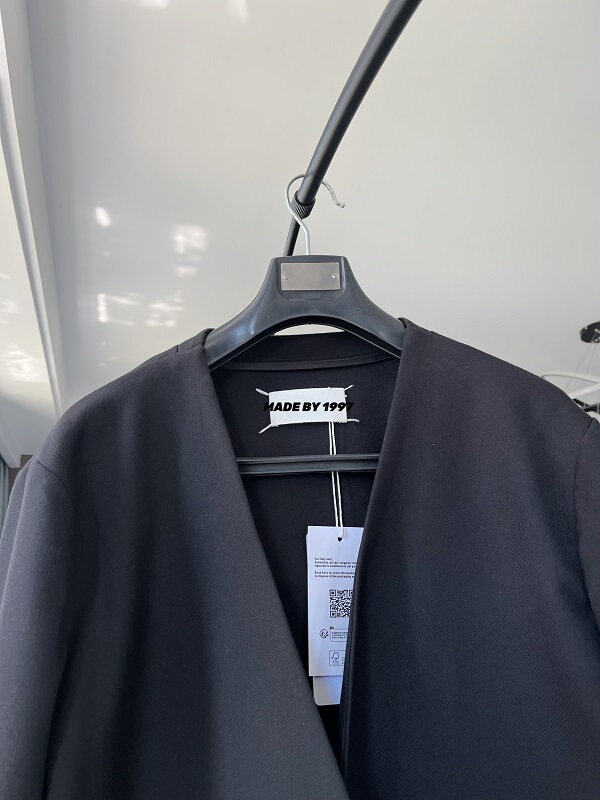 (in Process) New Mala Style m Collarless Black Casual Wool Suit with Four-Corner Logo Stitching (in Process) New Mala Style m Collarless Black Casual Wool Suit with Four-Corner Logo Stitching