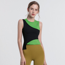 Cross-border tops sleeveless running tops color matching fitness yoga clothes trendy sports vests for women slimming outer wear