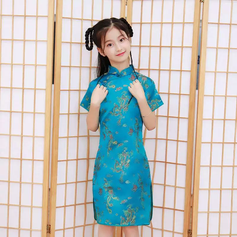 Детское традиционное китайское нарядное платье Танцюипао (Qipao) на Новый год