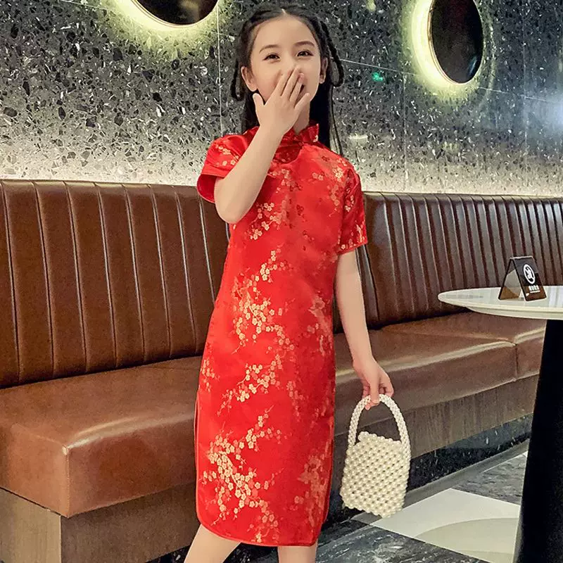 Детское традиционное китайское нарядное платье Танцюипао (Qipao) на Новый год