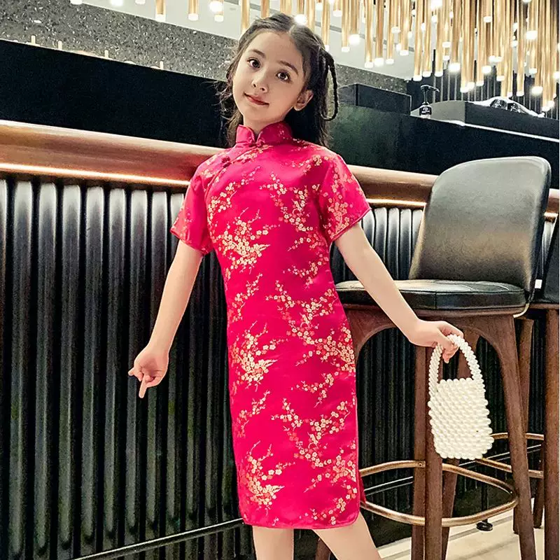 Детское традиционное китайское нарядное платье Танцюипао (Qipao) на Новый год