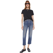 MOTHER TOMCAT Womens Casual High Waist Straight Button Fly Cropped Jeans 1364-259-KOS