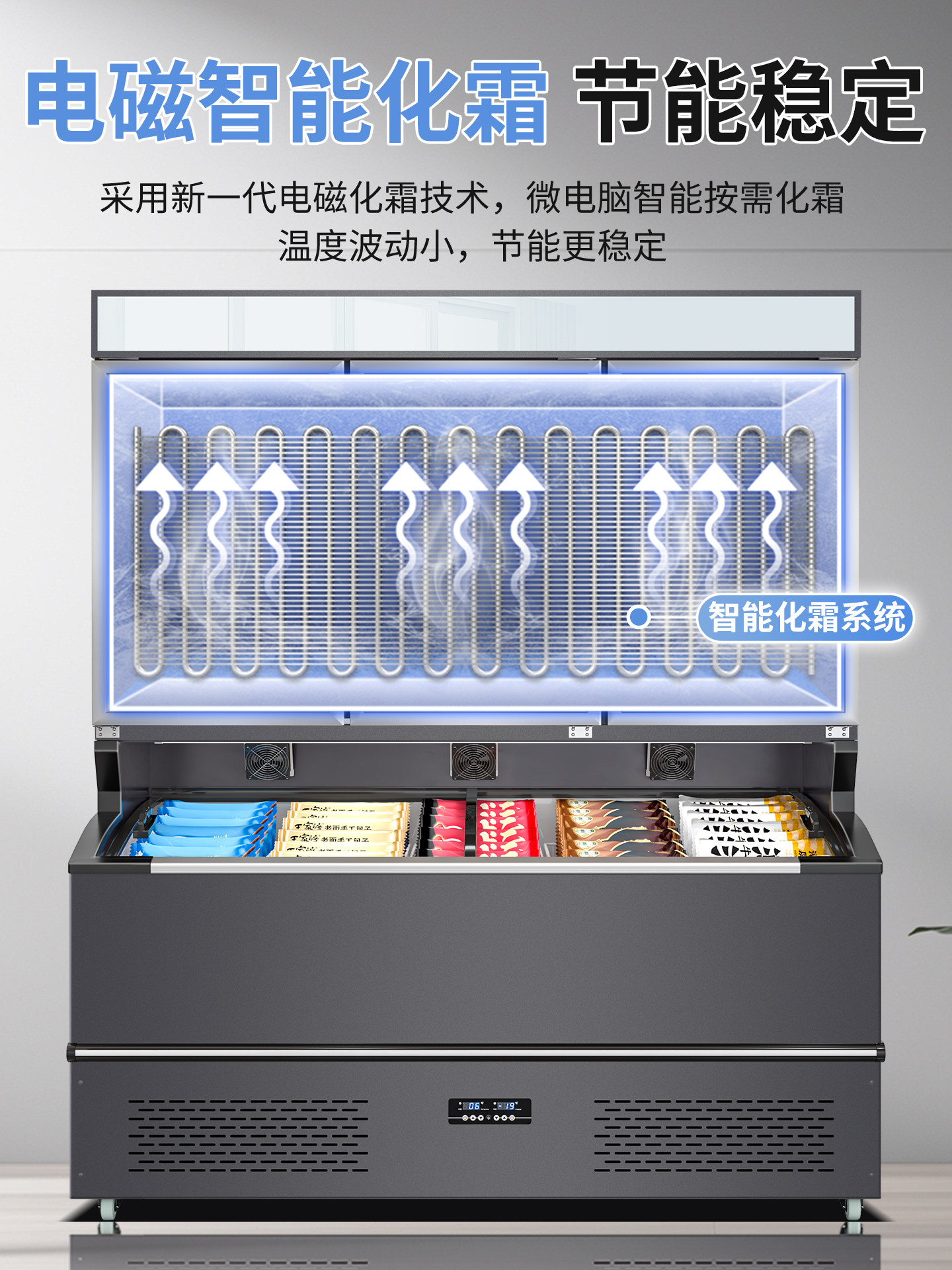 Haopu Lijia Convenience Store Double-Door Refrigerator Commercial Ice Cream and Durian Refrigeration and Freezing Integrated Display Cabinet