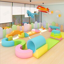 Early education center soft climbing and sliding combination baby sensory training climbing ladder childrens stairs indoor soft package slide