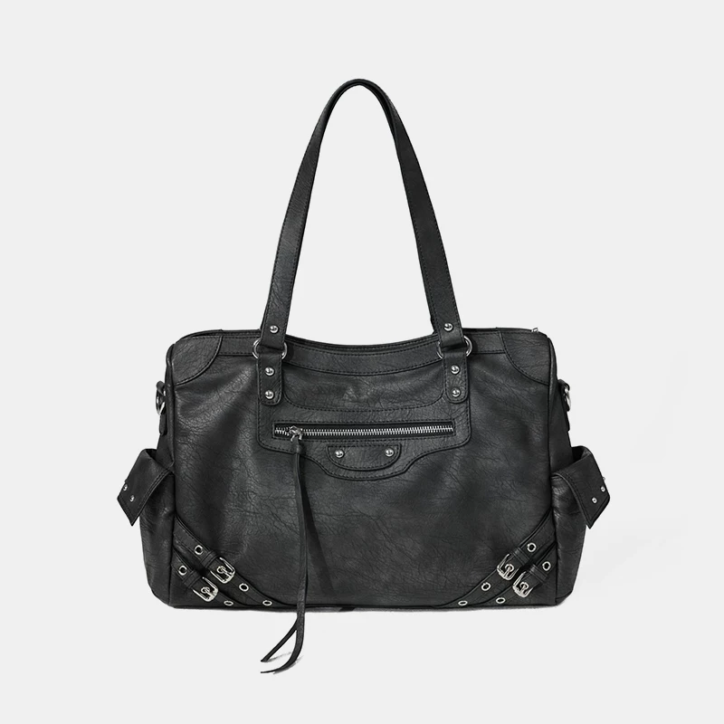 Black Sugar Bus Retro capacious shoulder bag one shoulder