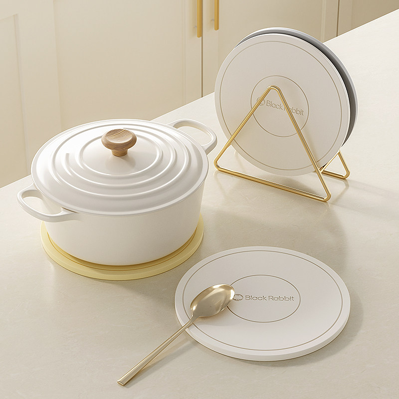 Large number round Nordic Silicone Dining Mat Waterproof insulated dinner plate cushion Leather Western Dining Mat Pure color anti-fouling pot cushion 706-Taobao