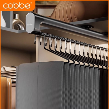 Kabe trouser rail rail rail built-in clothes hanging clothes rod hardware storage pants pull-up pants hanging