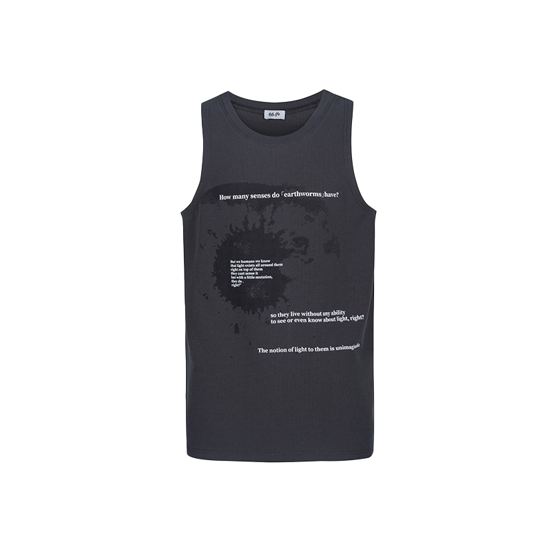 Lablfe-01205 All Things Are Born Series Dot-Pupil Theme Vest Unisex Loose Fit Same Style as Jonyj